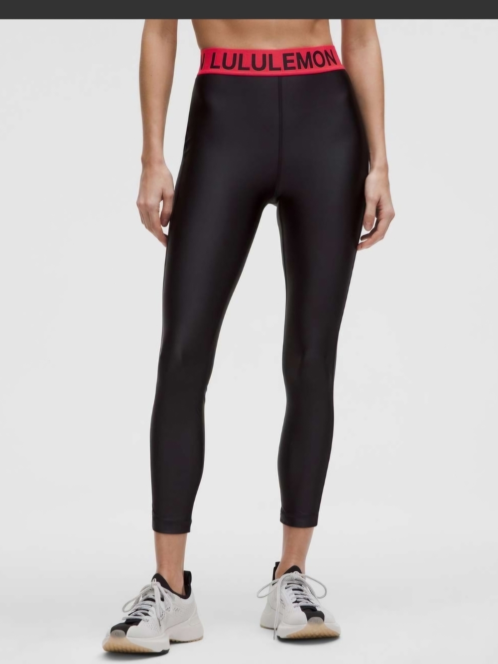 lululemon Satin Shine High Rise Leggings with Red Branded Waistband Size 6 NWT